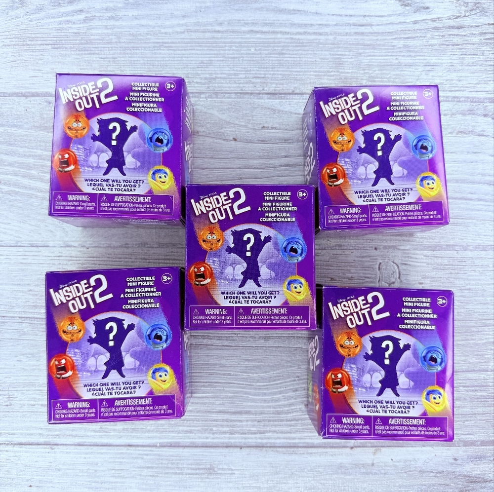 New With Tag Bundle Of Five Inside Out 2 Figurine Collectible Toys Mystery Box